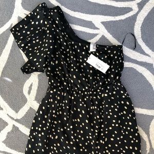 NWT Everly dress, one shoulder flutter sleeve